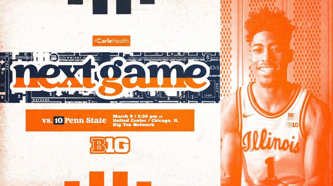 image of Sensire Harris on graphic promoting the Big Ten Tournament game on March 9, 2023