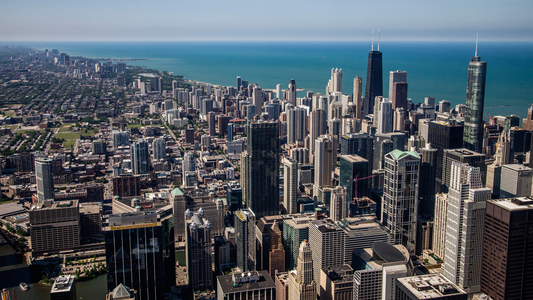 aerial photo of downtown Chicago