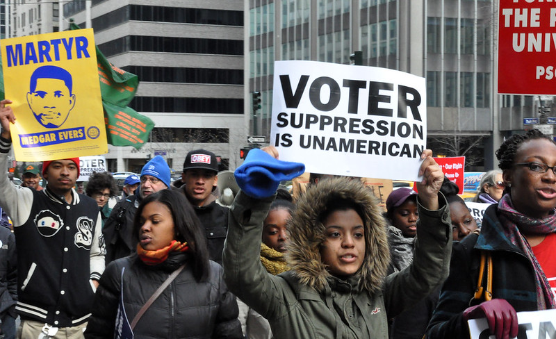 A NYC voting rights march in December 2011. (Michael Fleshman / Flickr)