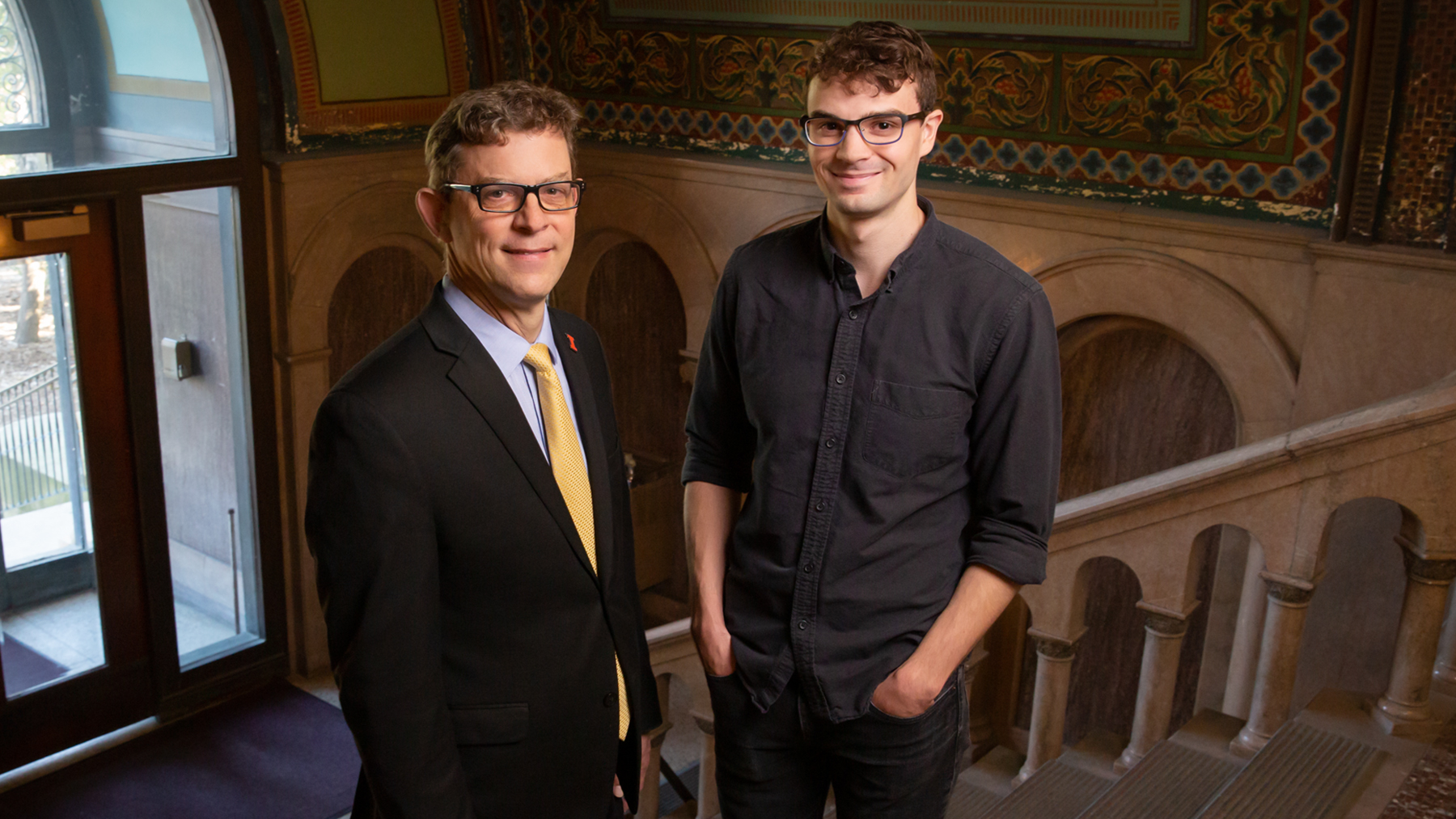 Professor Richard Sowers, left, and recent graduate Daniel Carmody have developed the new computer algorithm. Photo by L. Brian Stauffer