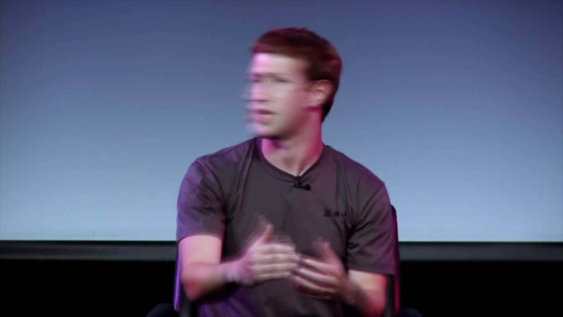 The video supercut “DEFICIT OF LESS” examines how often Facebook CEO Mark Zuckerberg uses the word “less” – under a minute total in 15 years of footage. Image courtesy Ben Grosser