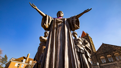 Alma Mater statue. Photo by Michelle Hassel