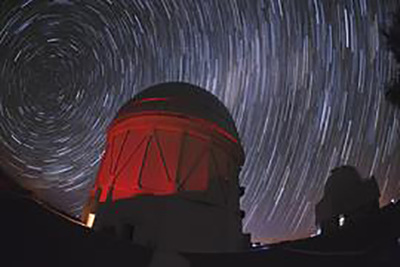 Blanca telescope and star trails. Photo by Reidar Hahn for Fermilab