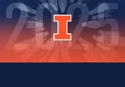 Orange and blue graphic features the Block I and the year 2025