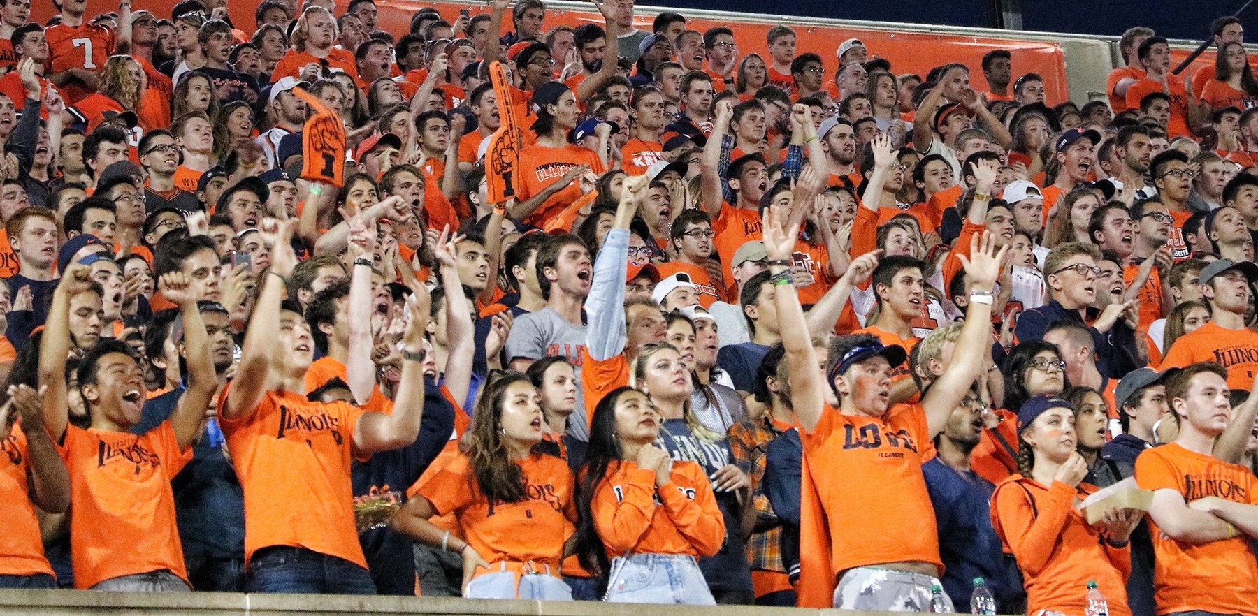 student seating section at an Illini Football game