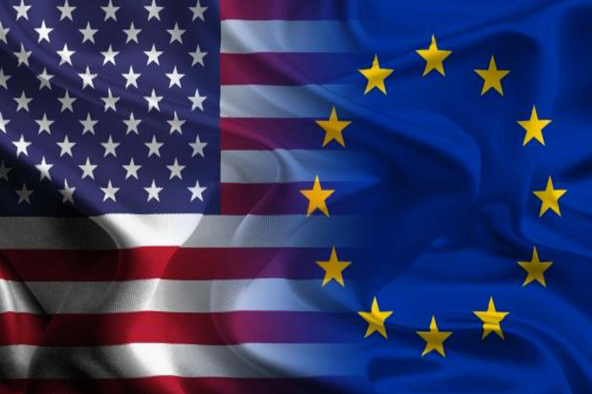 E.U. and U.S. flags