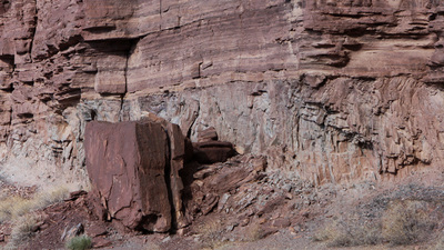 visibile line of 'the great unconformity' as seen in the Grand Canyon