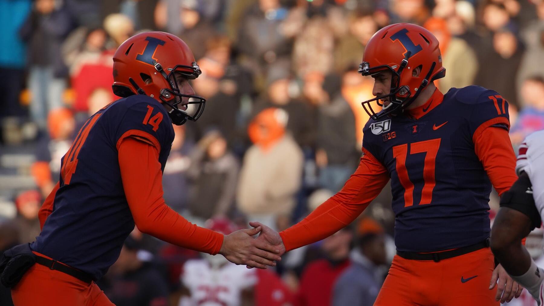 Illinois football's punter and kicker duo — Blake Hayes and James McCourt