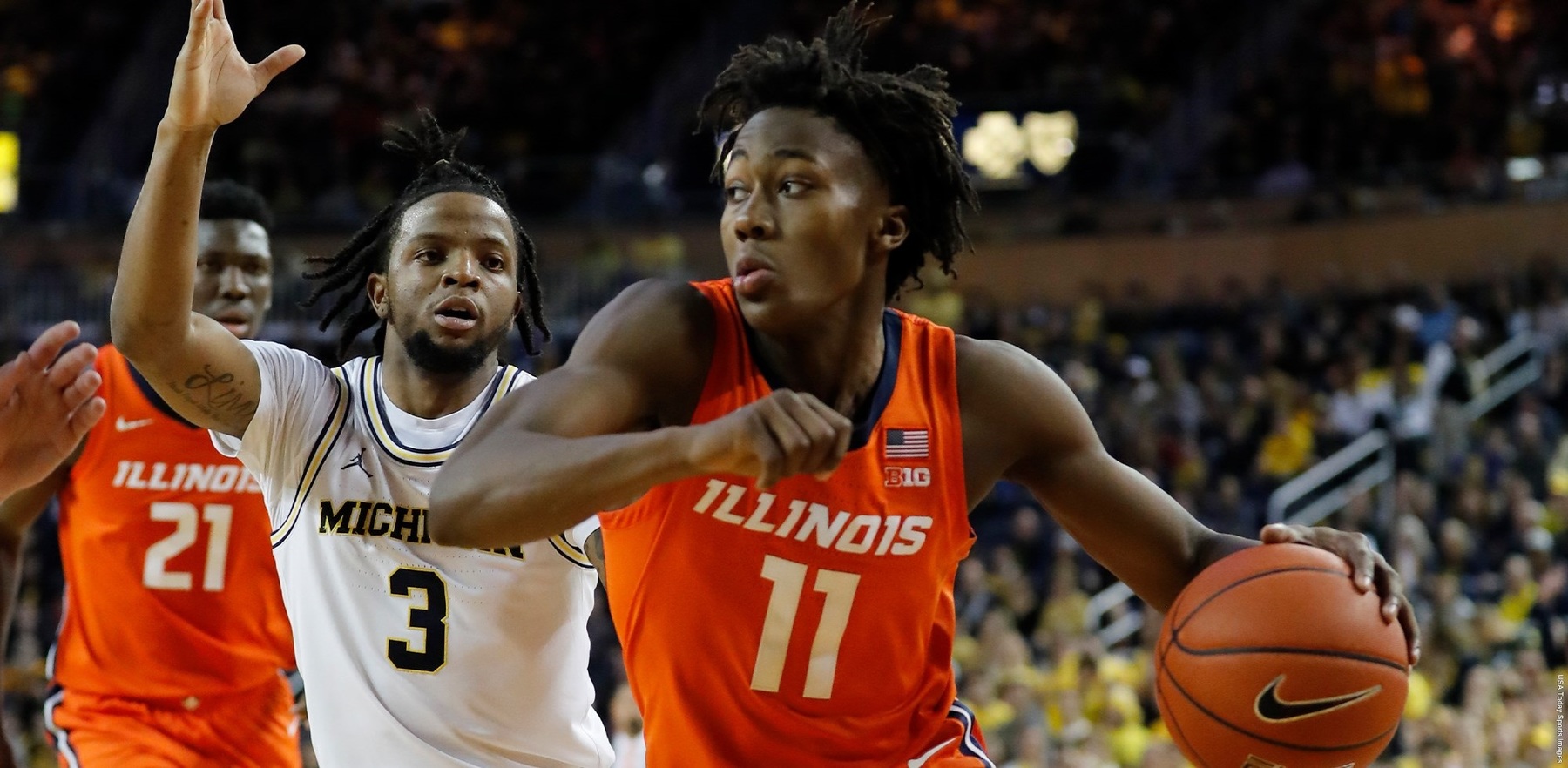 still frame of Dosunmu driving from highlight video