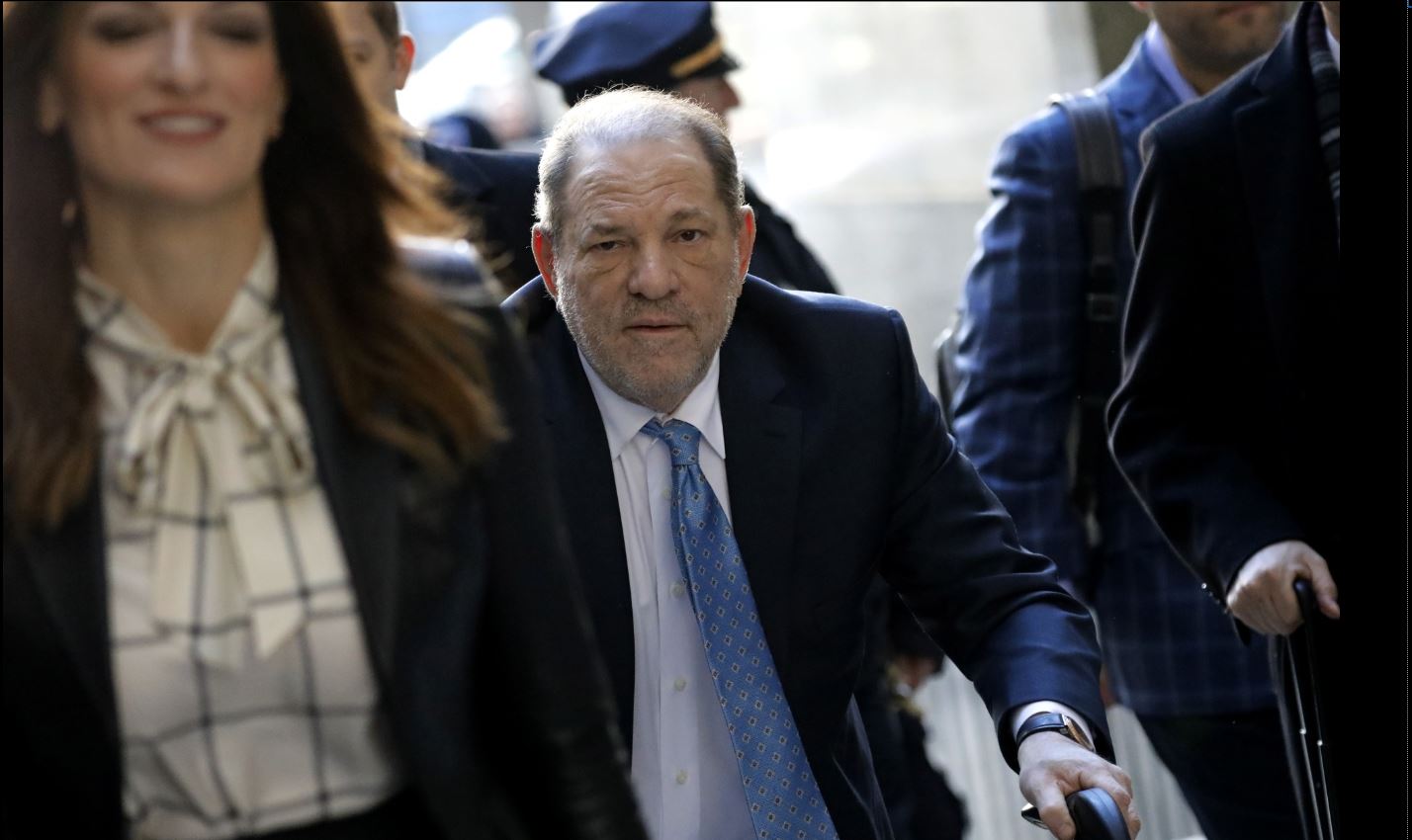 Harvey Weinstein arrives at state supreme court in New York on Feb. 24, 2020.  Photographer: Peter Foley/Bloomberg