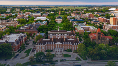 aerial view of the Main Quad looking south