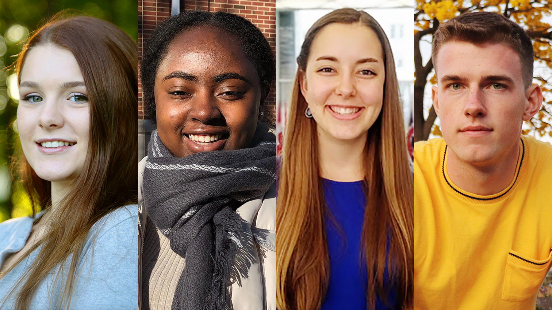 portrait style photos of four Boren Scholarship recipients from Illinois
