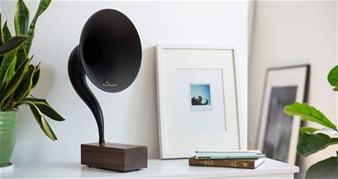 The Bluetooth Gramophone 2.0 speaker shown in publicity photo. Photo courtesy Gramovox LLC