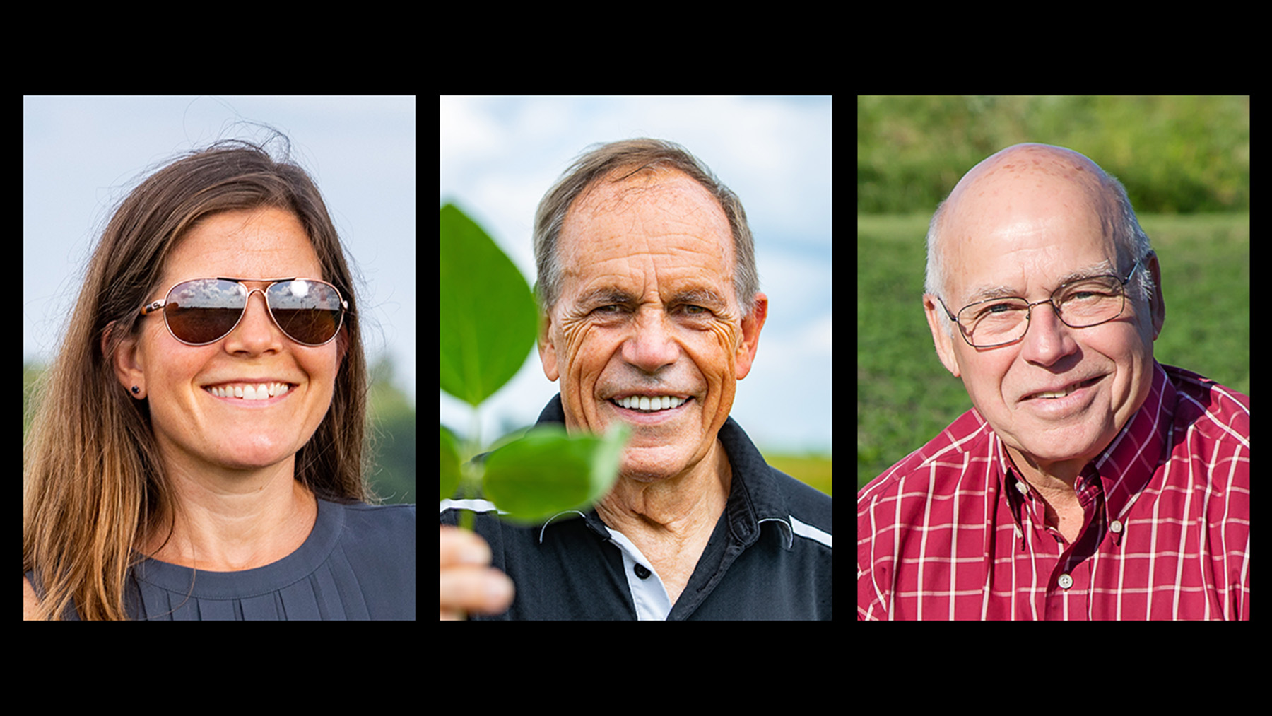 From left, Lisa Ainsworth, Stephen Long and Donald Ort continue to lead the Realizing Increased Photosynthetic Efficiency project with new funding from the Bill & Melinda Gates Agricultural Innovations initiative.