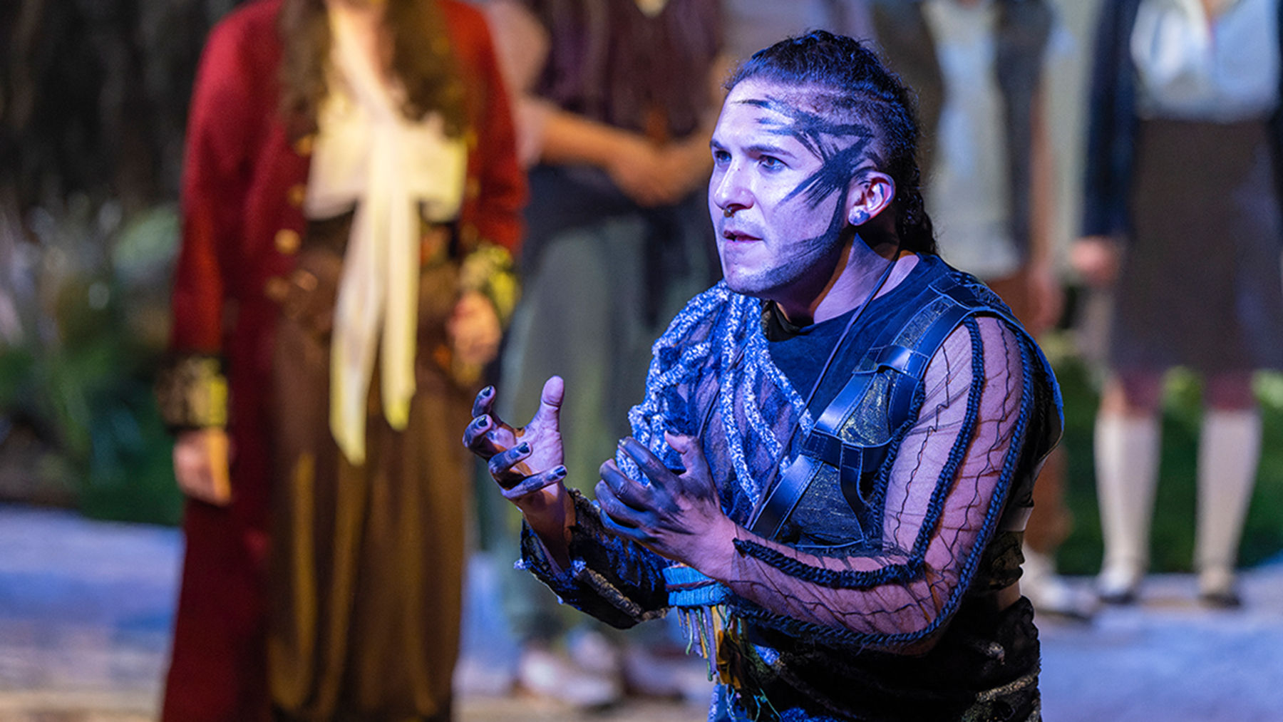 Kenny Ramos, a Kumeyaay actor, plays Pan, who is a Native American character in “The Neverland.”  Photo by Darrell Hoemann