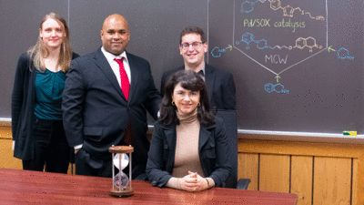 Professor M. Christina White (front) with research team members. Photo credit: White research group.