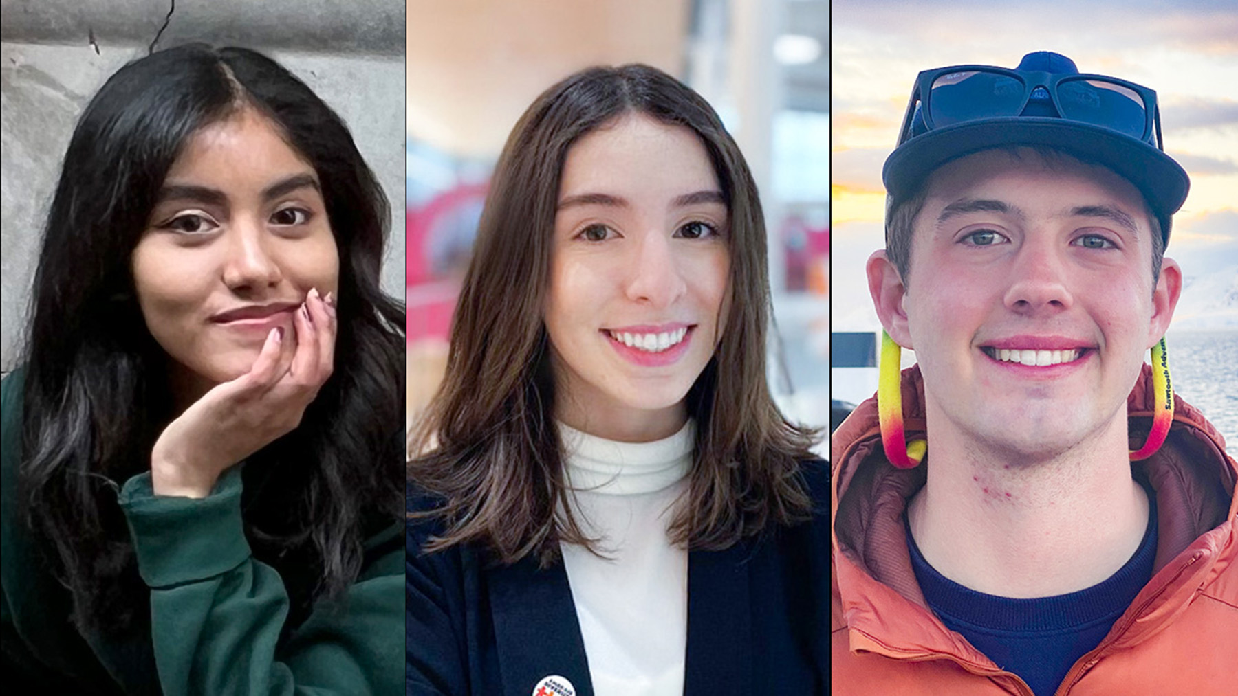 University of Illinois students, from left, Jacqueline Becerra, Aynur Namik and Robert Herbolich received U.S. Department of State Critical Language Scholarships to study foreign languages this summer.