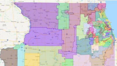 proposed redistricting map (ca. 2021) of the northern half of Illinois