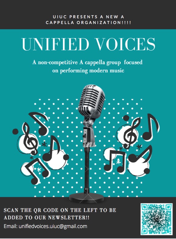 QR code and Short advertisement for unified Voices