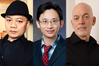 Headshots of Bin Jiang, Yi Lu and William Sullivan