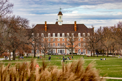 View of Main Quad with Illini Union in background