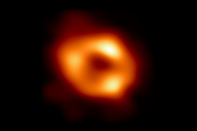 An image of the first direct visual evidence of Sagittarius A star, the supermassive black hole at the center of the Milky Way galaxy