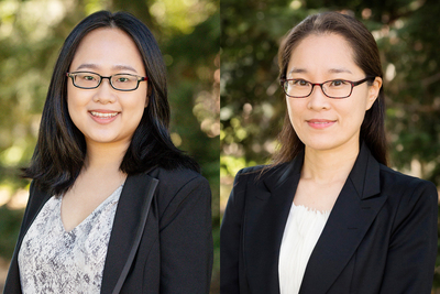 Photo of by University of Illinois Urbana-Champaign experts Yijue Liang, left, and YoungAh Park.