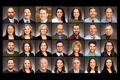 An array of portraits of all 28 recipients of the 2022 Campus Awards for Excellence in Instruction