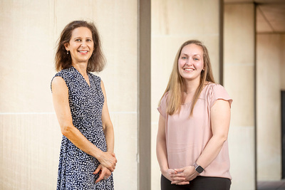 Photo of psychology professor Karen D. Rudolph and graduate student Haley Skymba
