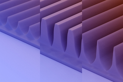 An artist rendering of the MacEtch-produced fin array structures in a beta-gallium oxide semiconductor substrate from professor Xiuling Li’s latest project.