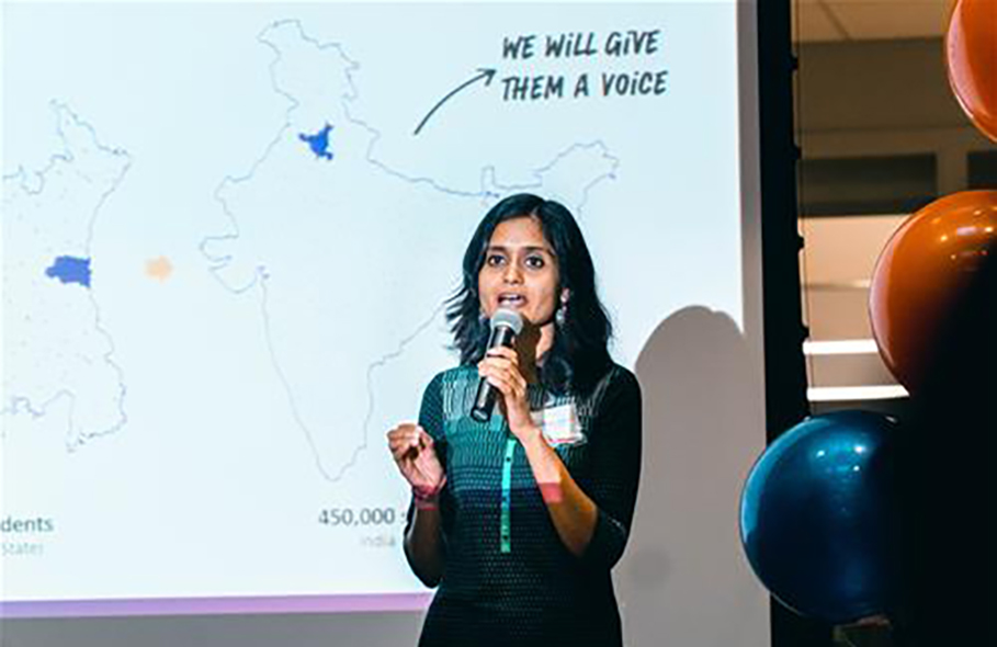 Ananya Tiwari presenting about SwaTaleem