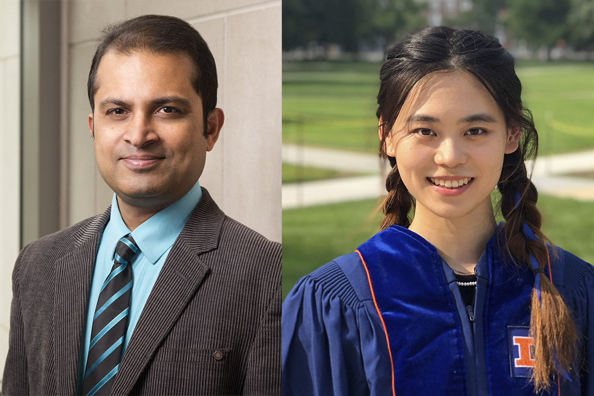 Saurabh Sinha, left, and Xiaoman Xie developed VarSAn to detect disease pathways using single-nucleotide polymorphisms (SNPs).