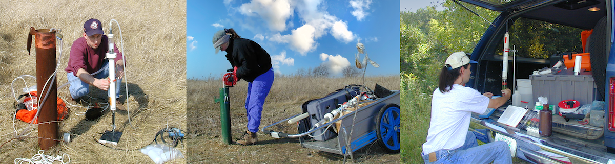 PRI scientists working in the field at Lake in the Hills Fen Nature Preserve. Photo credit: Randy Locke