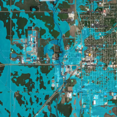 Water Survey simulation of Aug. 12 Gibson City flood