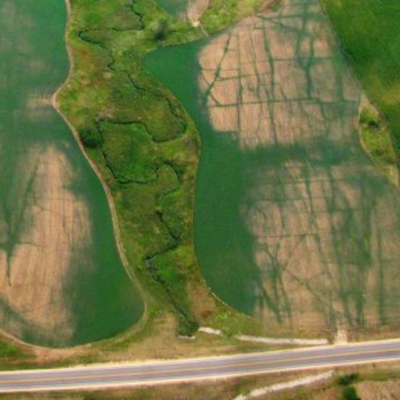 aerial view of an alfalfa field in Jo Daviess County during the 2012 drought