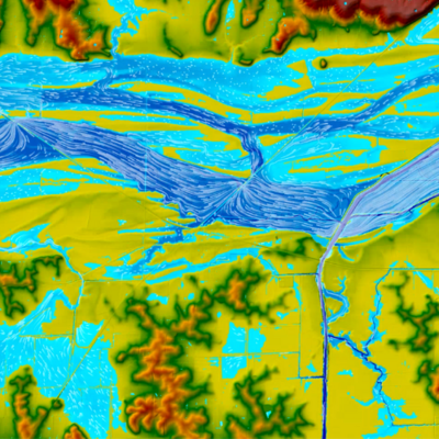 Complex Hydraulic Flow Patterns of Cache River