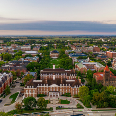 University of Illinois Urbana-Champaign campus from an aerial view