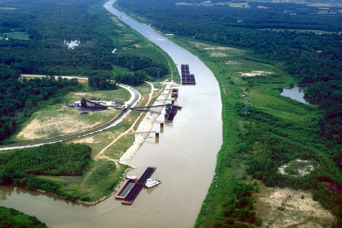 Aerial view of the Kaskaskia River