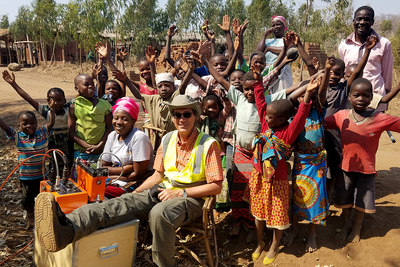 Timothy Larson with children in Malawi
