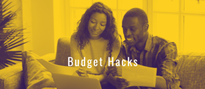 Budget Hacks Presentation Title Slide with brain icon