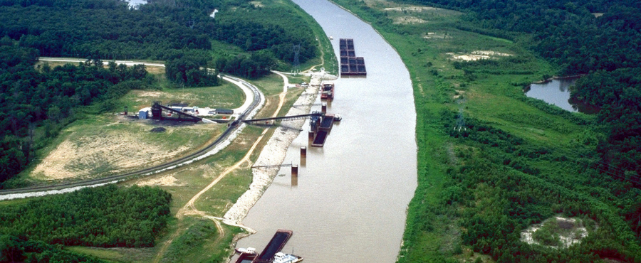 Aerial view of the Kaskaskia River