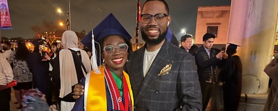 Melody and Marvin Slaughter at the younger sister’s UIC graduation