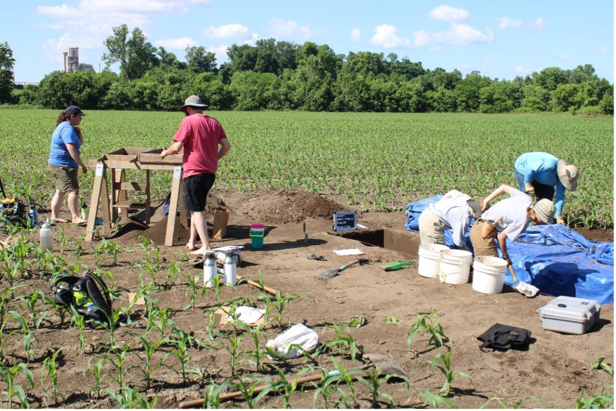 IFR students excavating at a 14th-century village during the first half of their six-week field school.