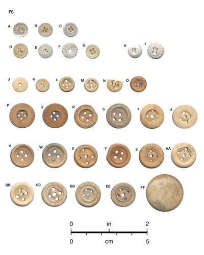 selection of buttons from the Deer Shed Bluff site