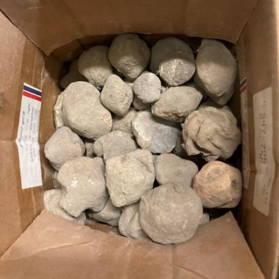 box of clay-fired cooking artifacts