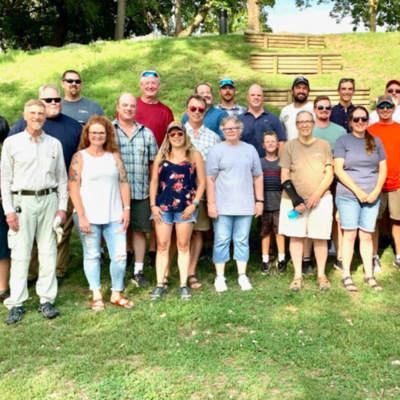 IRBS staff, alumni, and family members gathered at Riverfront Park to mark the field station's 50th year