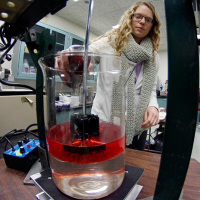 Laurel Dodgen in the lab