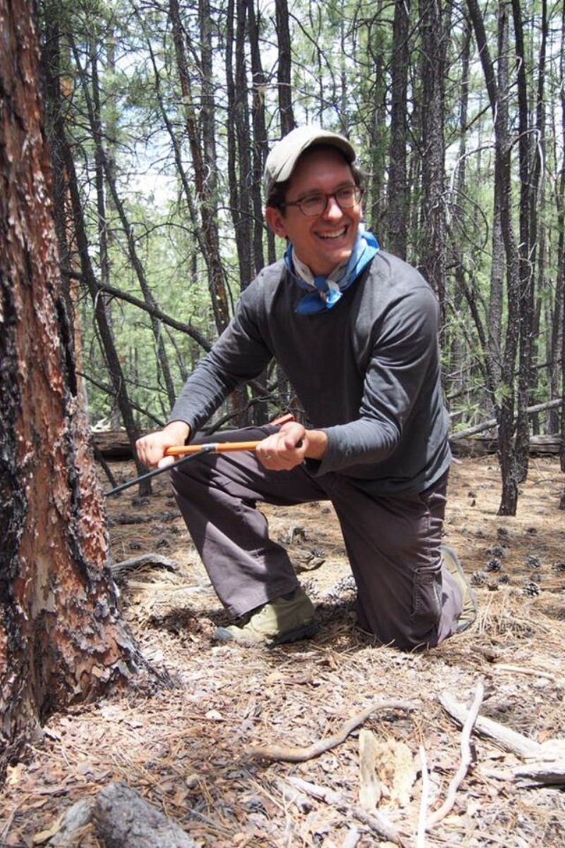 Michael Aiuvalasit coring a tree