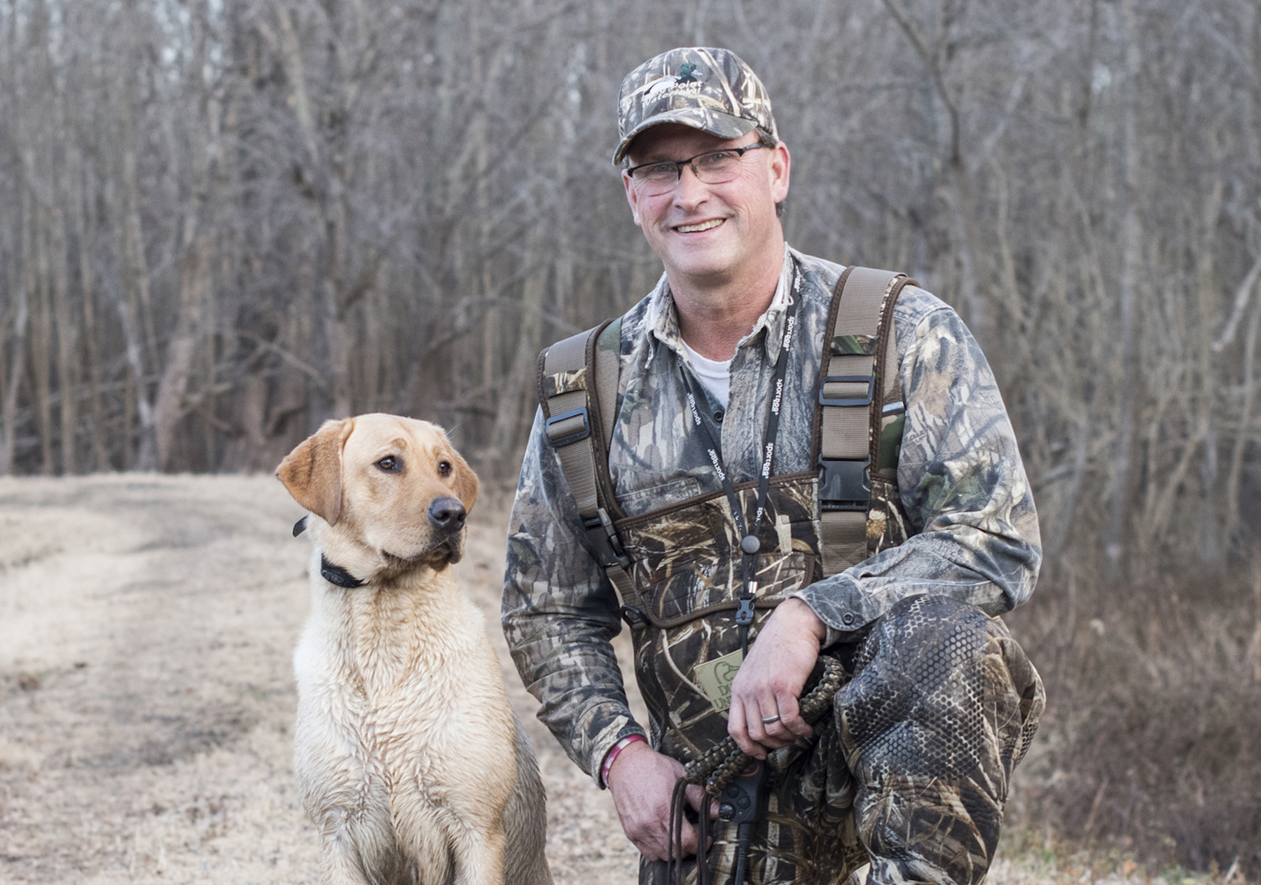 Aaron Yetter and his dog Piper