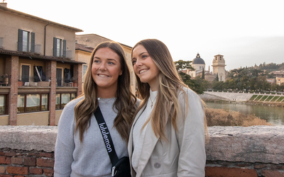 Kate (left) and Meghan (right) McCurdy in Verona, Italy